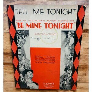 Tell Me Tonight Vtg Piano Sheet Music from Be Mine Tonight Mischa Spoliansky